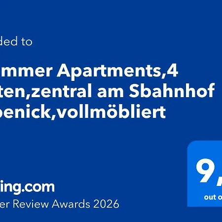 2 Apartments,4 Betten,zentral Am Sbahnhof Koepenick,vollmoebliert Apartament
